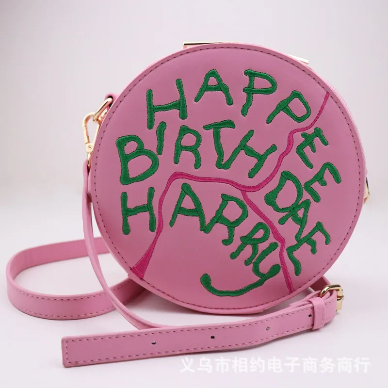 Harrise Magician Boy Embroidered Hagrid Pink Cake Bag Potter School of Witchcraft and Wizardry Train Platform Student Coin Purse