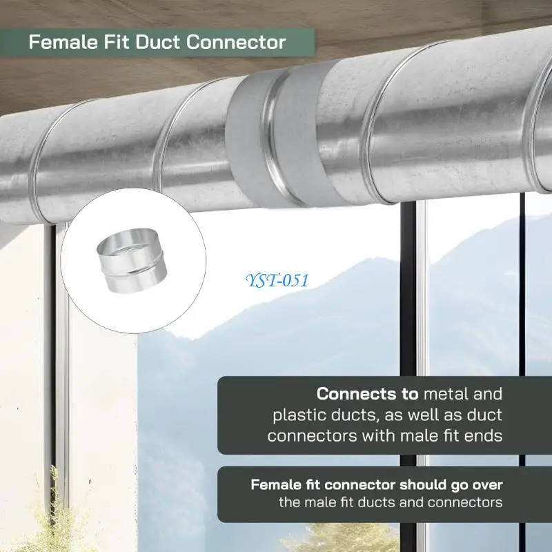 E15A High Strength Galvanized Steel Ventilation Pipe link For Dryer Exhaust System