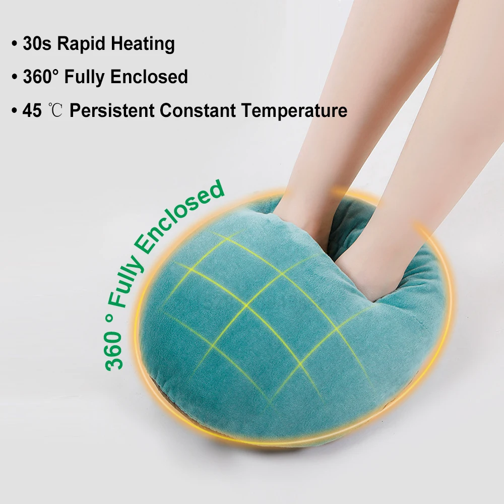 Electric Foot Warmer Quick Heating Pad Soft Plush Washable Foot Warming Mat for Home Office Bedroom Thermostat Feet Warm Pad