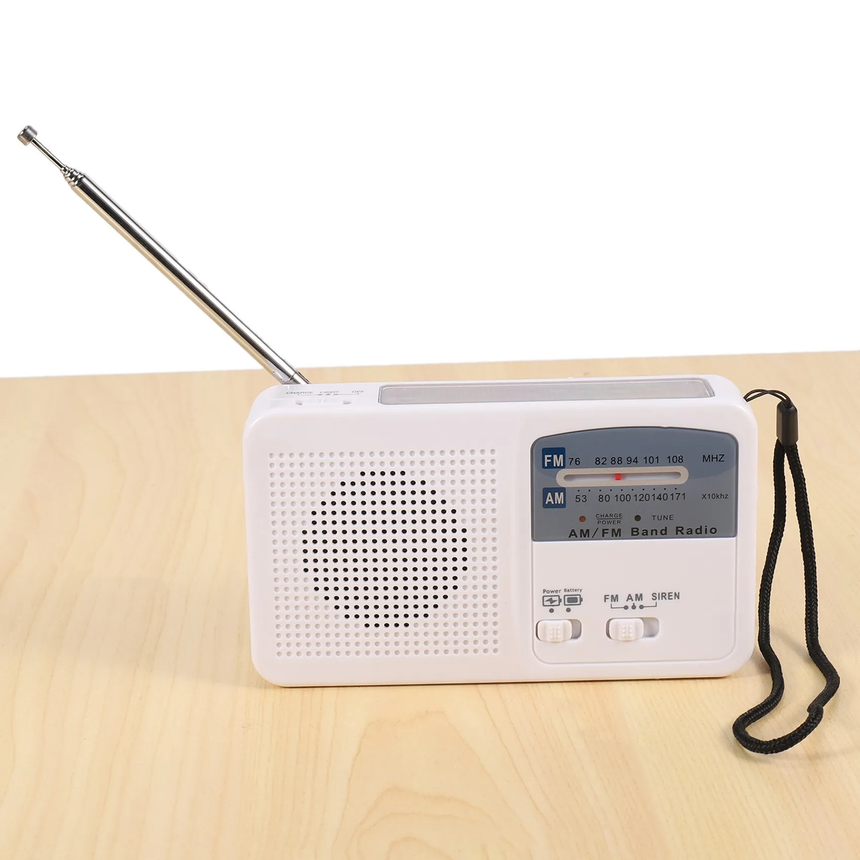 Radio de emergencia con manivela Solar y manual, autoalimentada, batería, carga USB, Radio FM/AM, linterna LED, cargador de teléfono