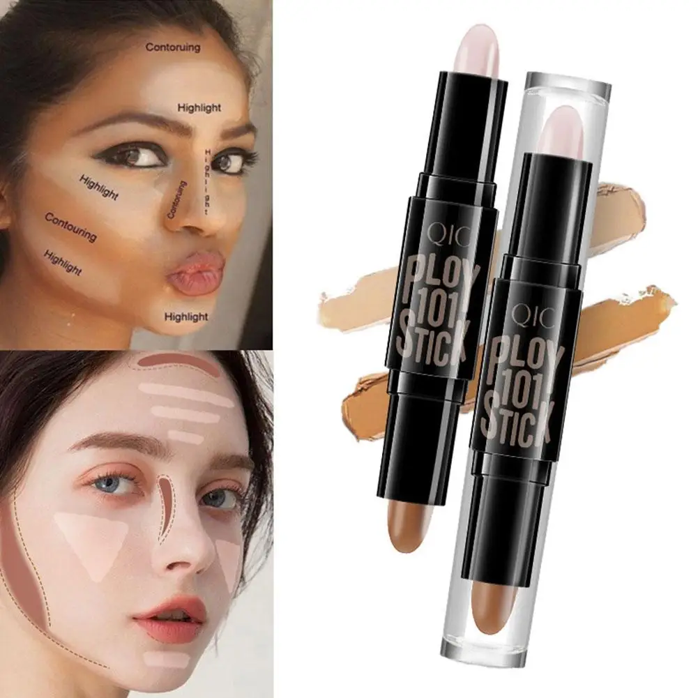 Doppelkopf v Gesicht Stick Text marker Trimmen Stick Schatten Concealer Stick Kontur Stift Make-up High-Light langlebige v9f4