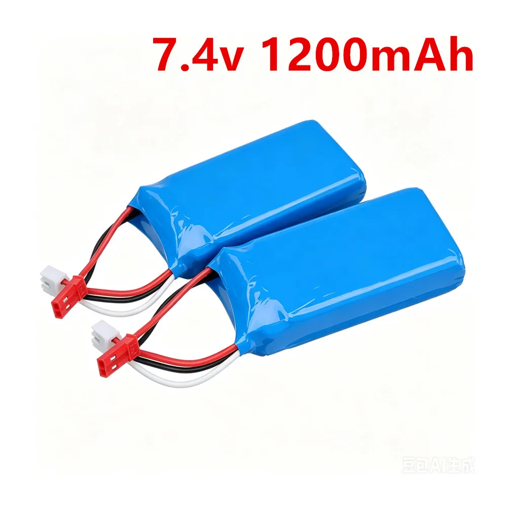 Аккумулятор 2S 7.4V 803063 для радиоуправляемых машин WLtoys V666 V262 V353 V333 V3, запасные части, LiPo аккумулятор 7.4V 1200mAh с разъемом JST