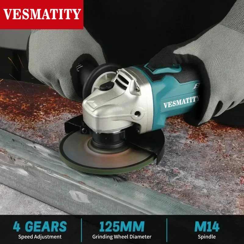 DGA404 100mm Brushless Cordless Angle Grinder Multifunctional Cutting Polishing Handheld Power Tool For Makita Battery