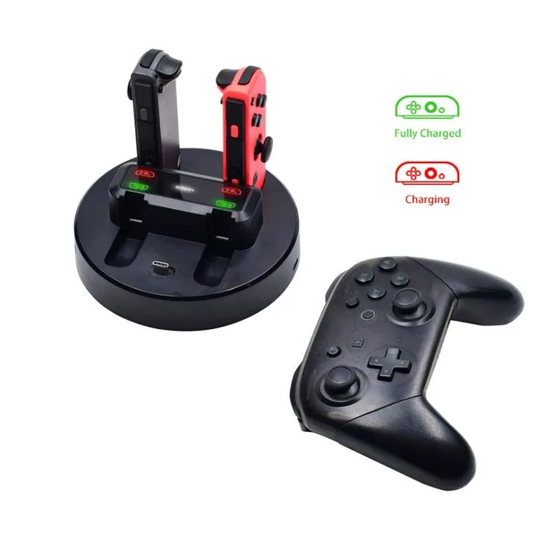 Portable Accessories For Nintendo Switch Controller Charger Dock Station For Switch Joycon Ac Adapter Support 4 Joy-con Charging