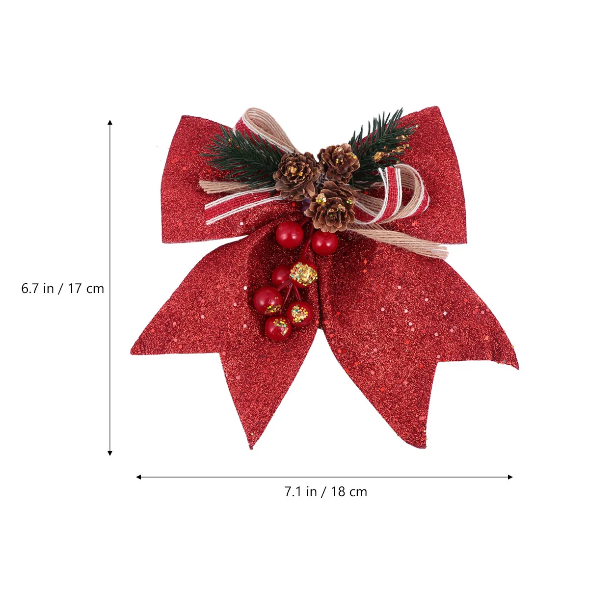 

4pcs Christmas Tree Pendant Bow Decorative Ornament For Christmas Wreath Rattan Home Decoration Xmas Garland Party Supplies