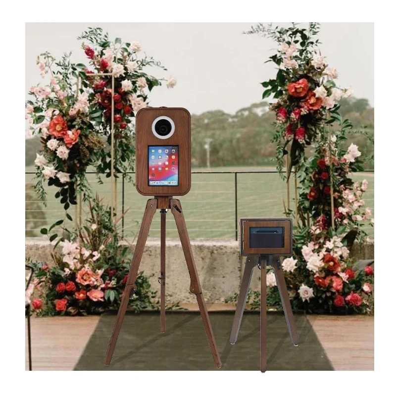 Vintage New Design Wood Photobooth Kiosk Wooden IPad Photo Booth Shell For 12.9 IPad For Parties & Events