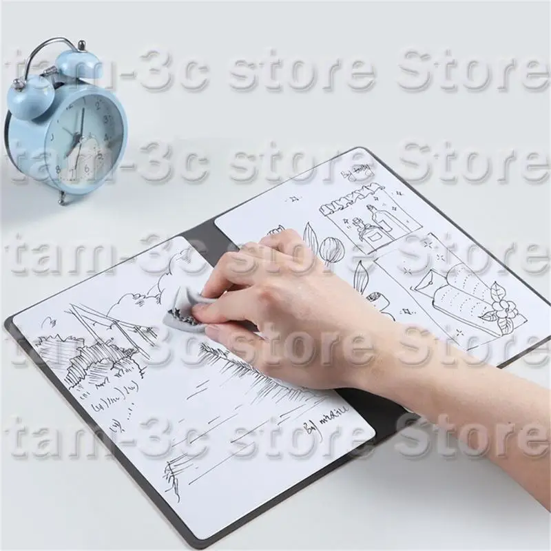 D0UA โน้ตบุ๊คไวท์บอร์ดแม่เหล็กสองข้างพร้อมเครื่องหมายที่สามารถลบได้บนโต๊ะทำงานขนาดเล็ก