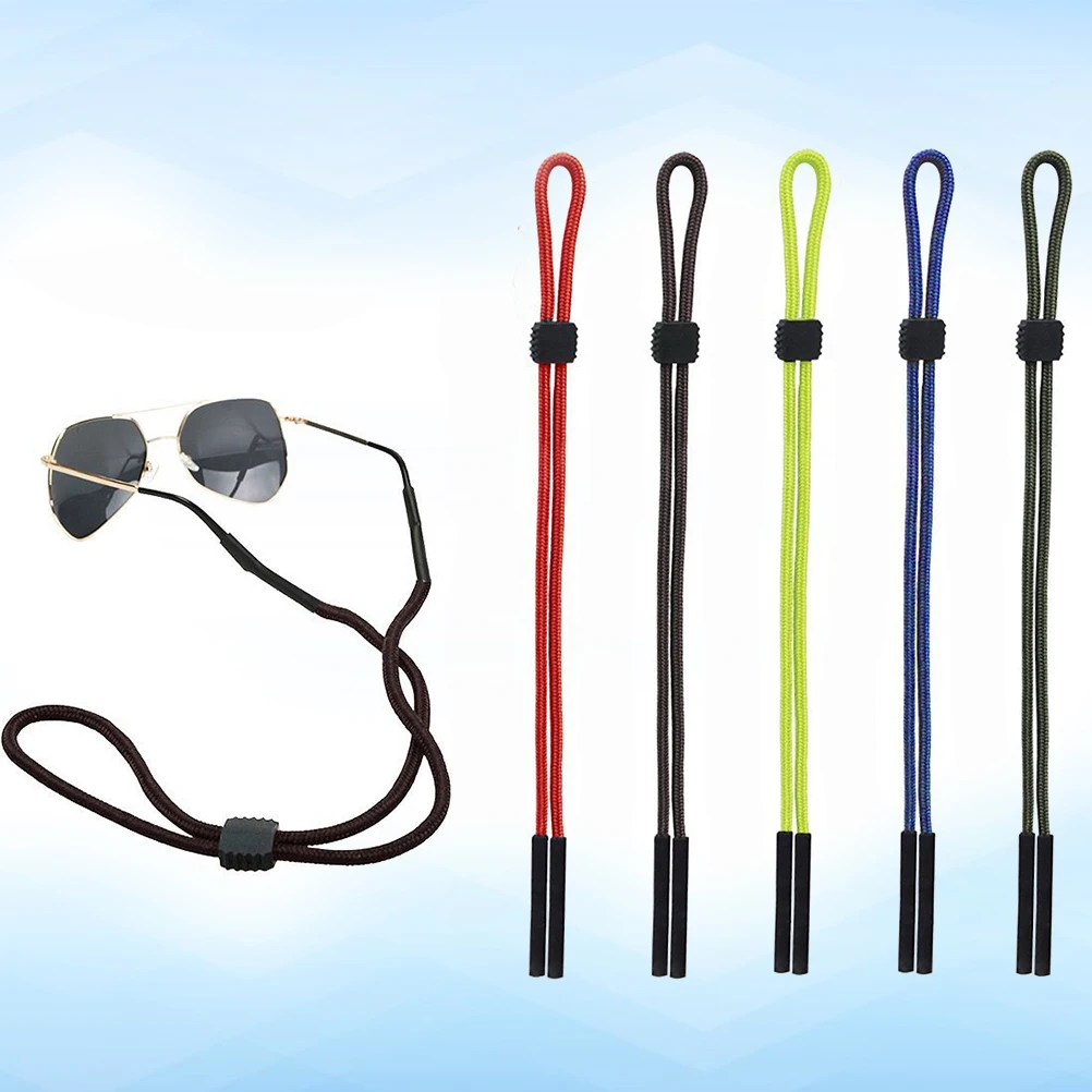 

5pcs Anti-Slip Eyeglasses Chain Adjustable Sunglass Strap Holder Cord For Eyeglass Retainer Sport Hiking Biking Outdoor Use Red