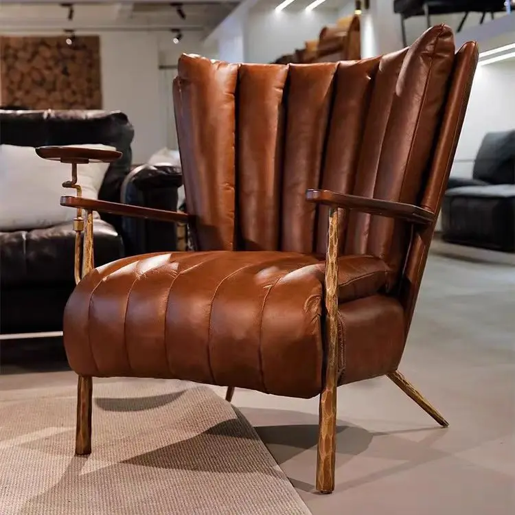 Classic retro style solid iron craft chair, medieval cigar bar, whiskey sofa chair, hand-forged chaise cigar chair, aged oil wax