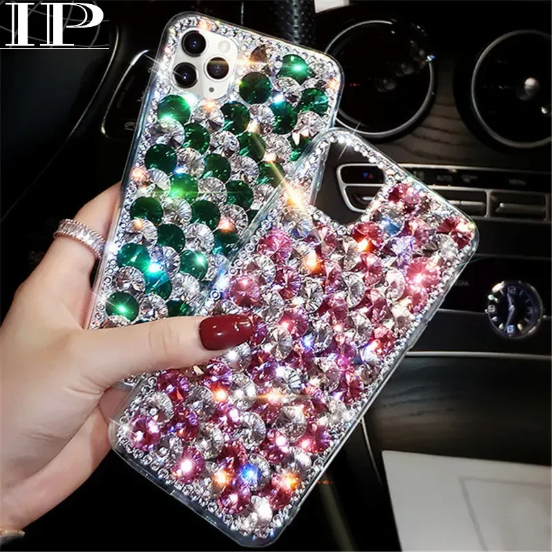 Luxury Crystal Gem Rhinestone Cases For SamsungA30 A50 A70S A22 A32 5G A52 A71 4G A51 A72 A73 A53 Soft Clear Phone Cover Capa