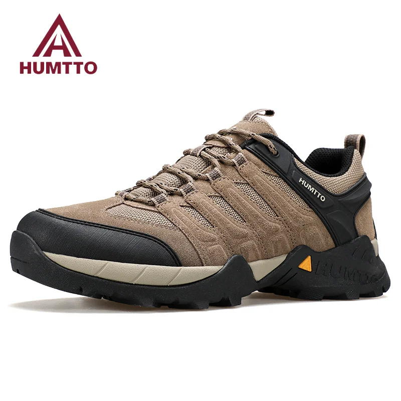 

HUMTTO Non-slip Hiking Shoes Men Leather Men's Sports Shoes Outdoor Safety Walking Sneakers for Man Breathable Trekking Boots