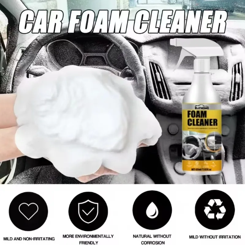 Instrument Panel Safety Portable Interior Cleaning Water Free Purification Foam Cleaner Car Interior Foam Cleaner Seat Ceiling