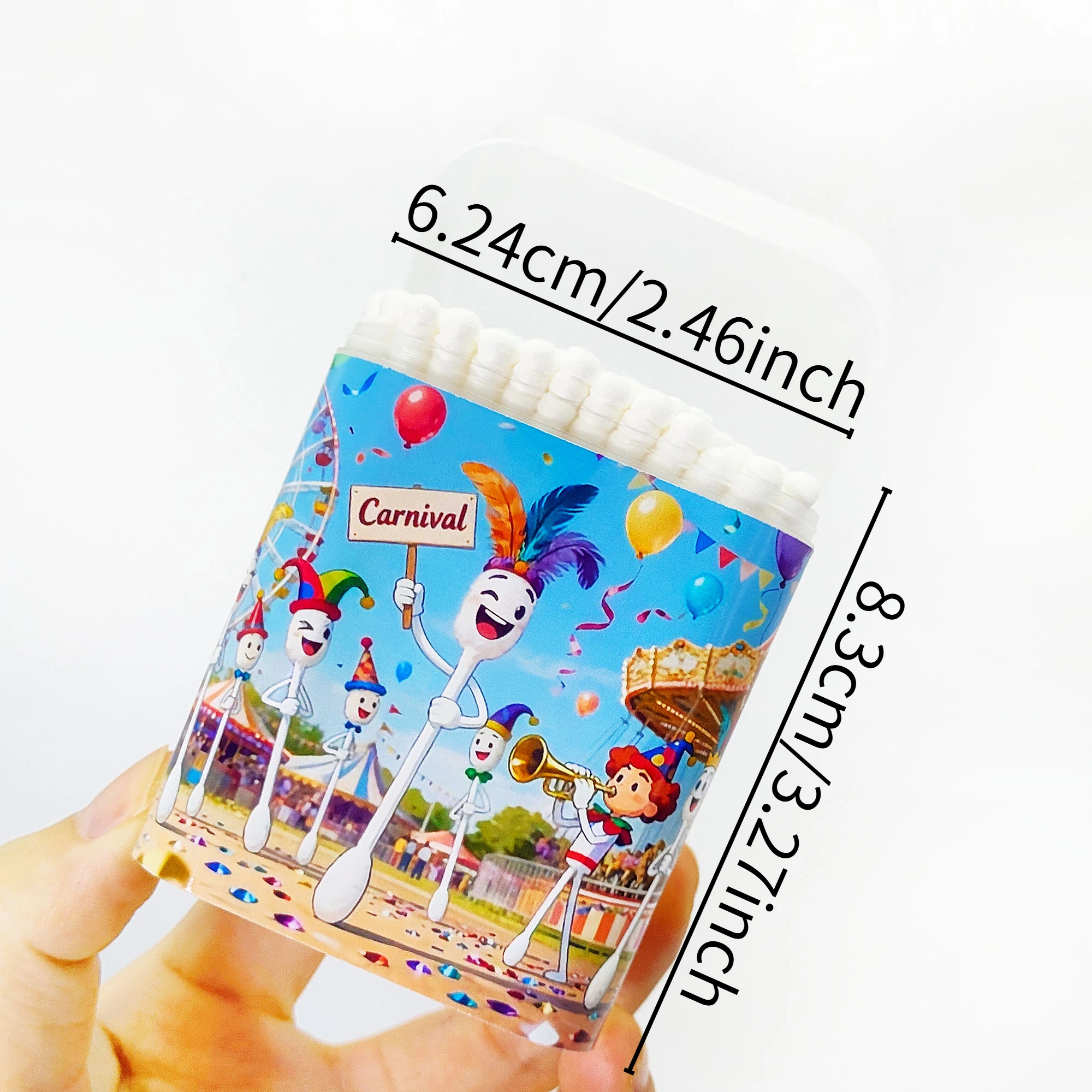 100PCS/200PCS 창의적인 카니발 테마 면봉, 축제 파티 요소 면봉, 양쪽 끝이 나선형 두꺼운 스틱.