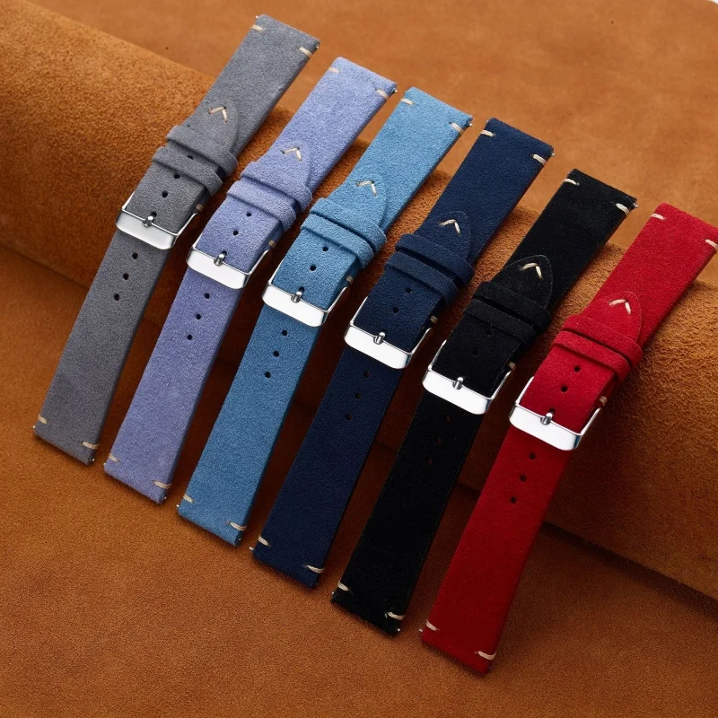 

14mm 16mm 18mm 20mm 22mm Quick Release Suede Leather Watch Strap Replacement for Universal Waterproof Watch Band Bracelet