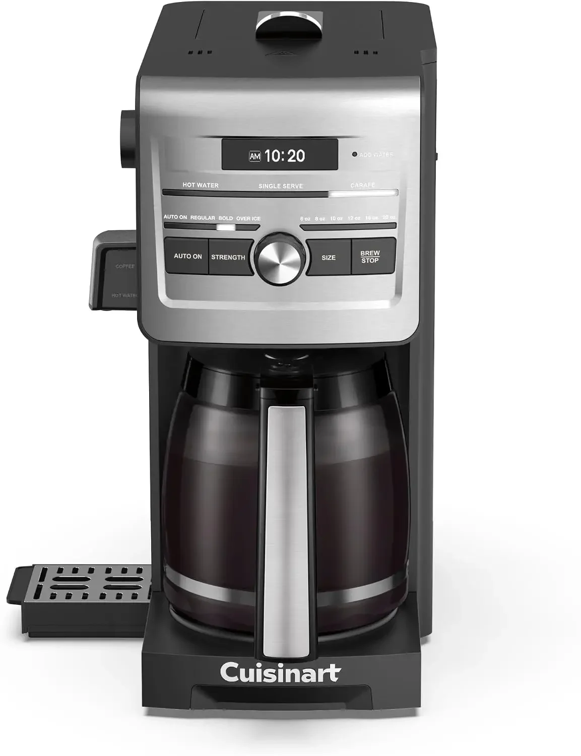USA Stock 3-in-1 Coffee Maker, 12 Cup Programmable, Hot & Iced, Stainless | Single-serve pod compatible, Milk frother, 62 oz rem
