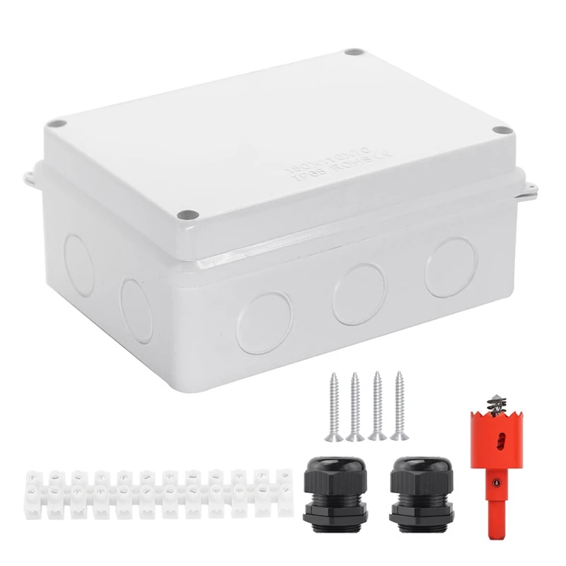 Electrical Box, Outdoor Waterproof Box IP65 Junction Box With Reserved Holes,Project Box Power Cord Enclosure