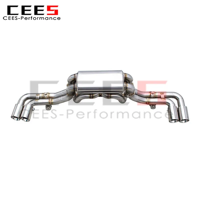 

Выхлопные трубы CEES Catback для Ferrari F430 Spider/Coupe 4,3 л 2005-2009, глушитель из нержавеющей стали, хромированные, серебряные насадки
