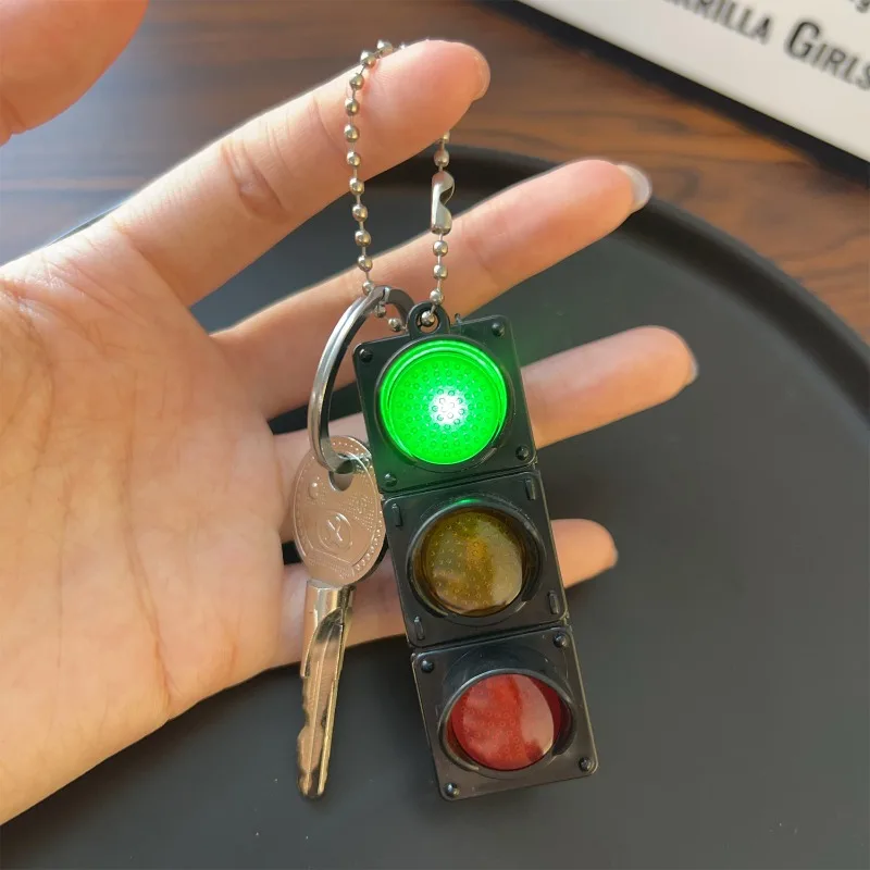 LED Traffic Light Keychain, Safety Key Ring