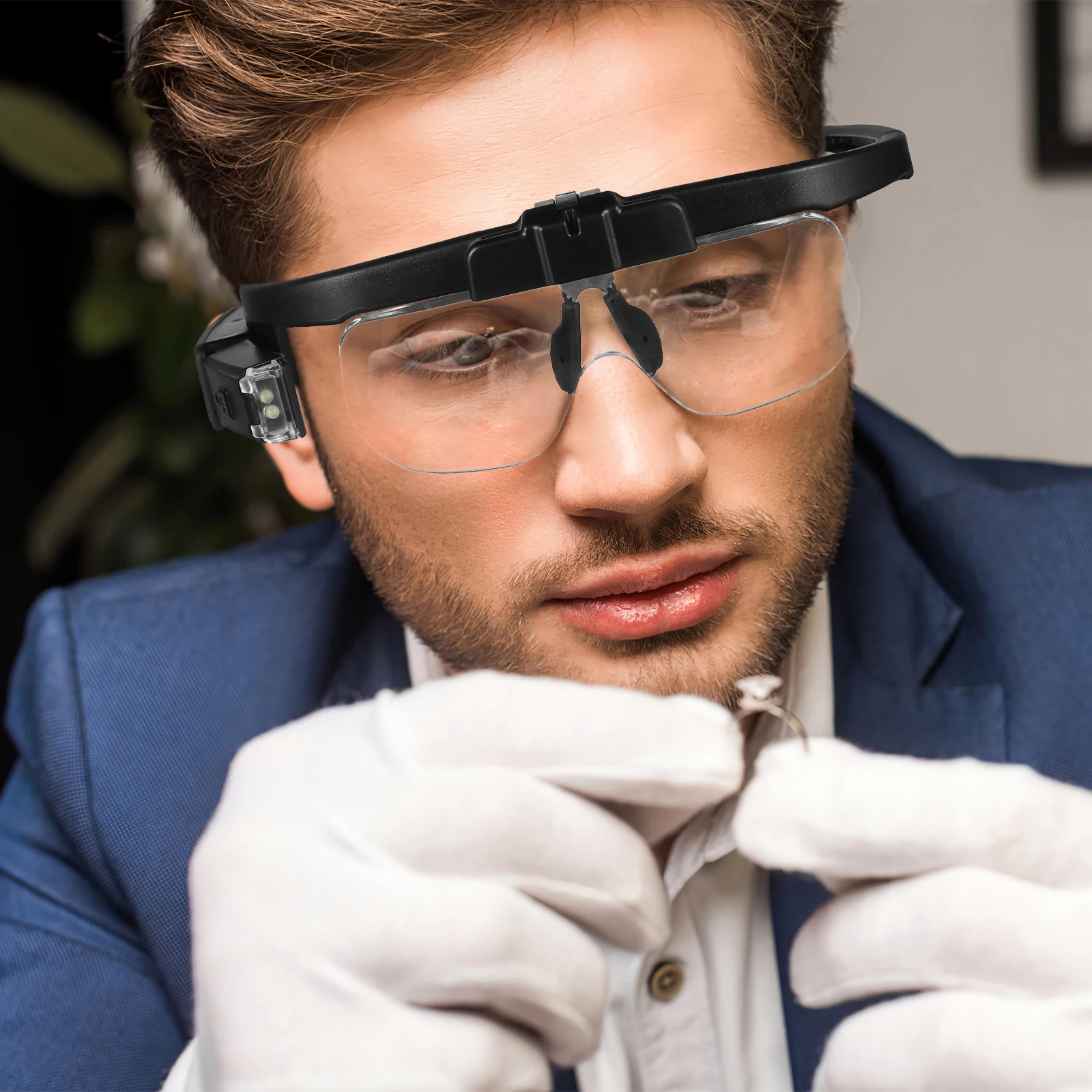 

Led Illuminated Magnifying Glass For Reading Repairing Embroidery Watch Hands Free Rechargeable Lightweight Magnifier