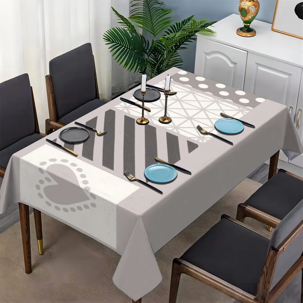 JIT 1PC tablecloth is simple, geometric, featuring hearts, stripes, grids, polka dots and patterns, suitable for weddings.