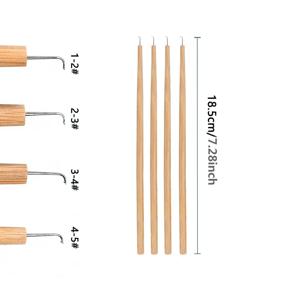 

Ventilating Hook Needle for Lace Wig Wood Handle Wig Hook Wig Making Needle Hook With Wood Holder Wig Accessories