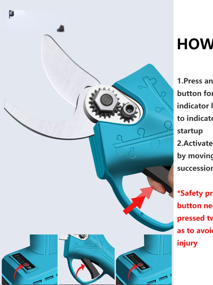 1/2 PCS Cordless Pruning Shears 6 Inch Electric Chainsaw Lithium Chain Saw Pruners Cutting Pruning Branch Set Garden Tools