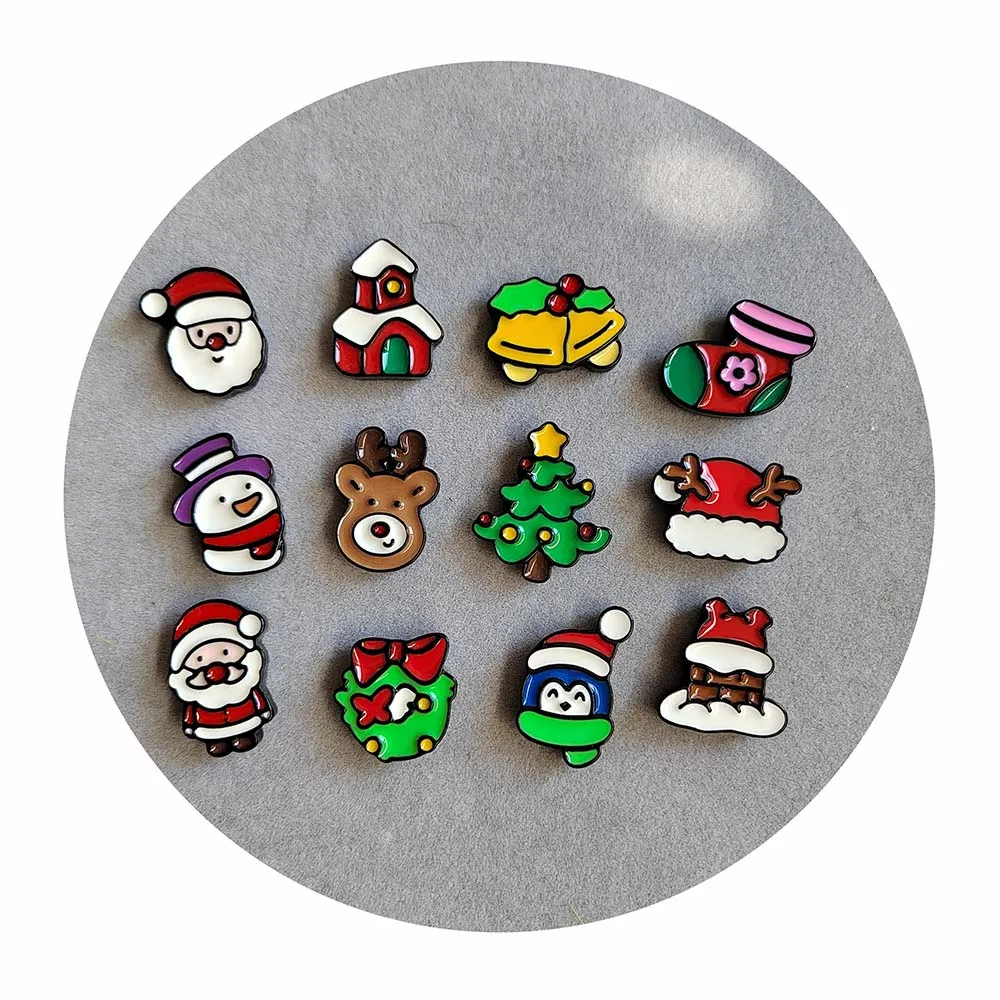 Mini Cartoon Christmas Series Resin Crafts Flat Backs Planar Figurine Embellishments Ornament Jewelry Making Hairwear