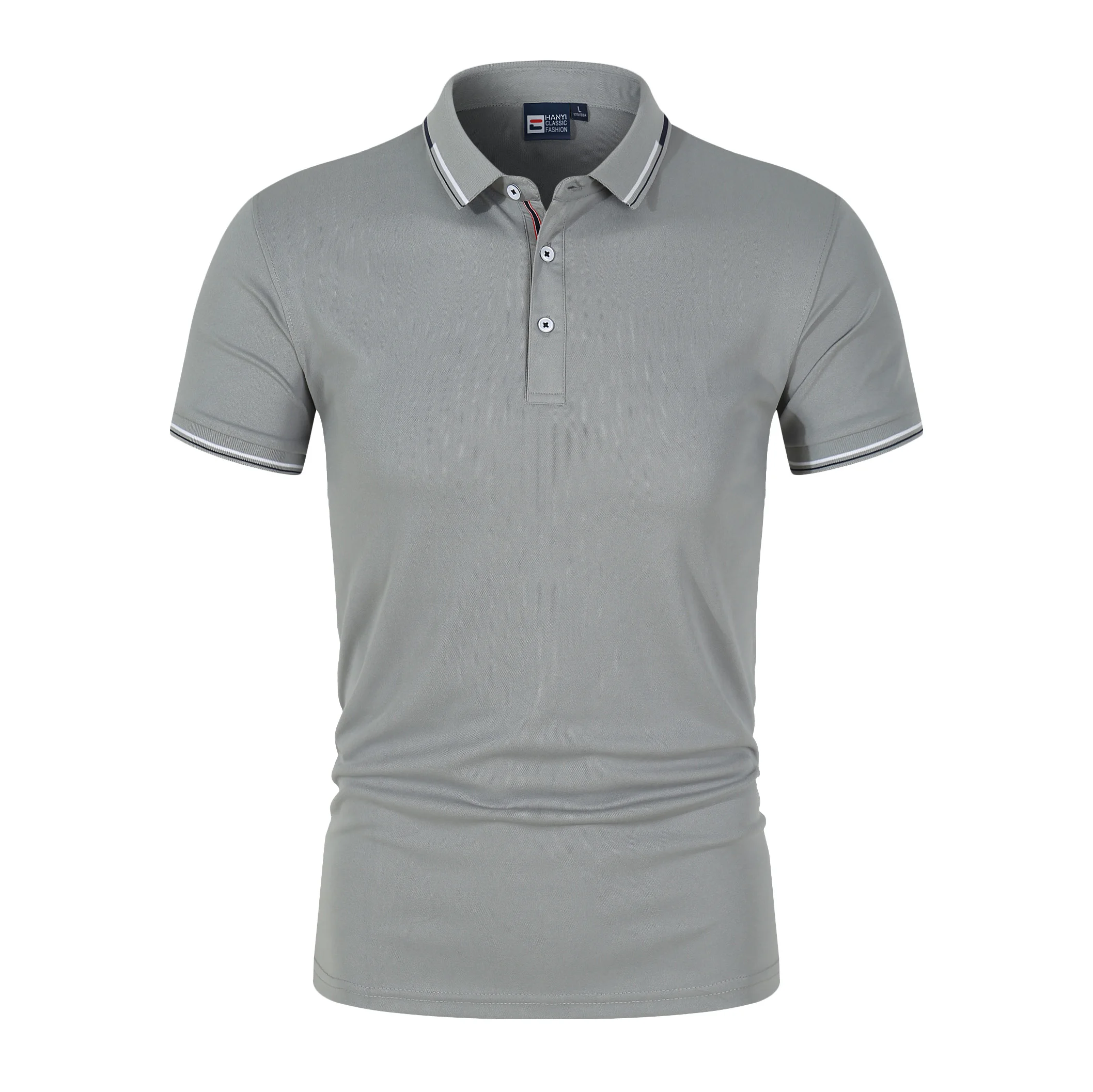 Business Style Polo Shirt with Three Dimensional Tailoring to Enhance Body Shape