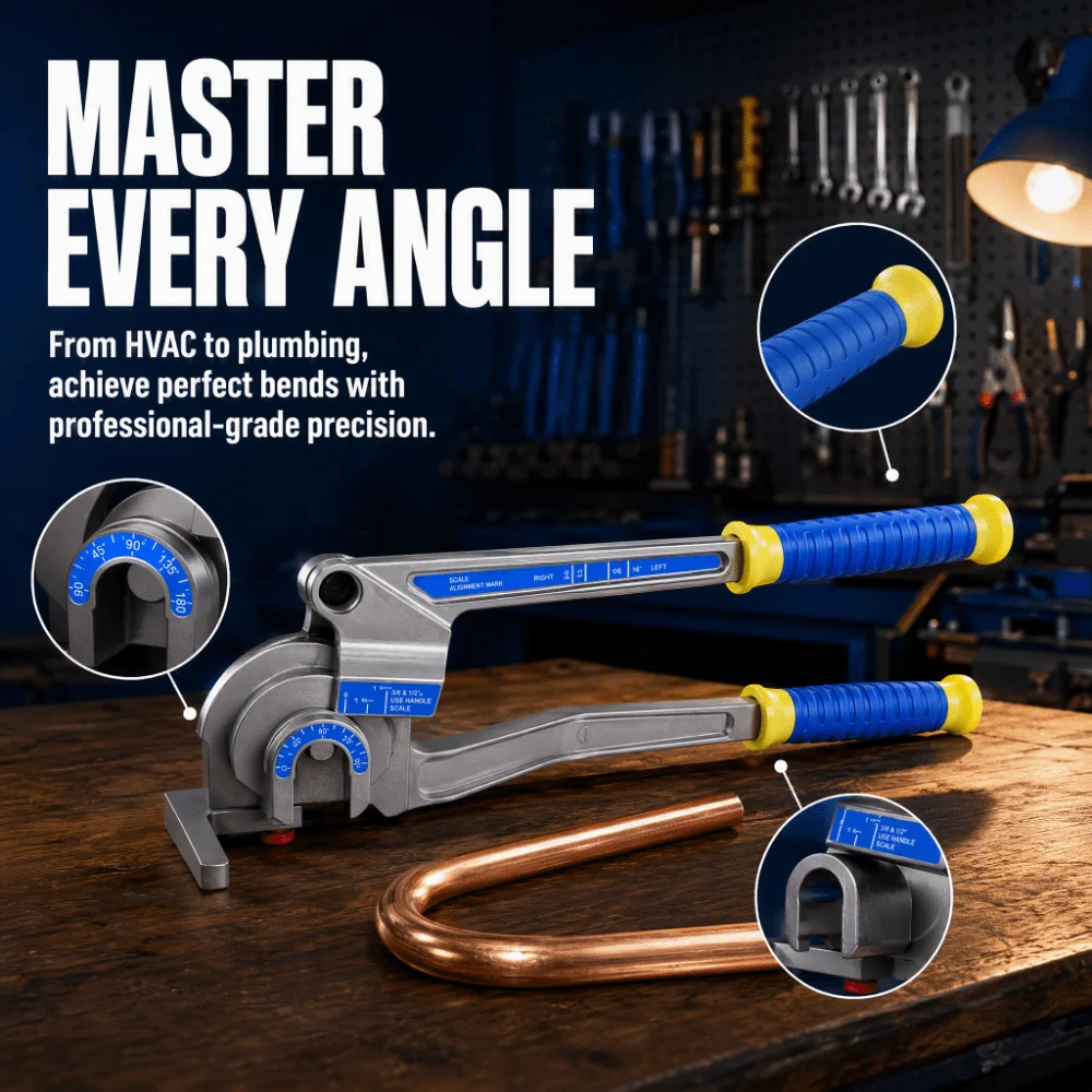 3-In-1 Pipe Bender 0-180° Bending Range Bending Corner 0 Tube Bender Soft Bronze Manual Handle Tube Molder HVAC