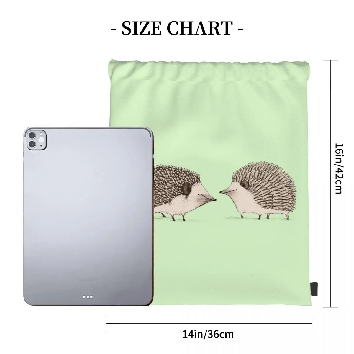 Two Hedgehogs Backpacks Casual Portable Drawstring Bags Sundries Bag Book Bags For Travel Students