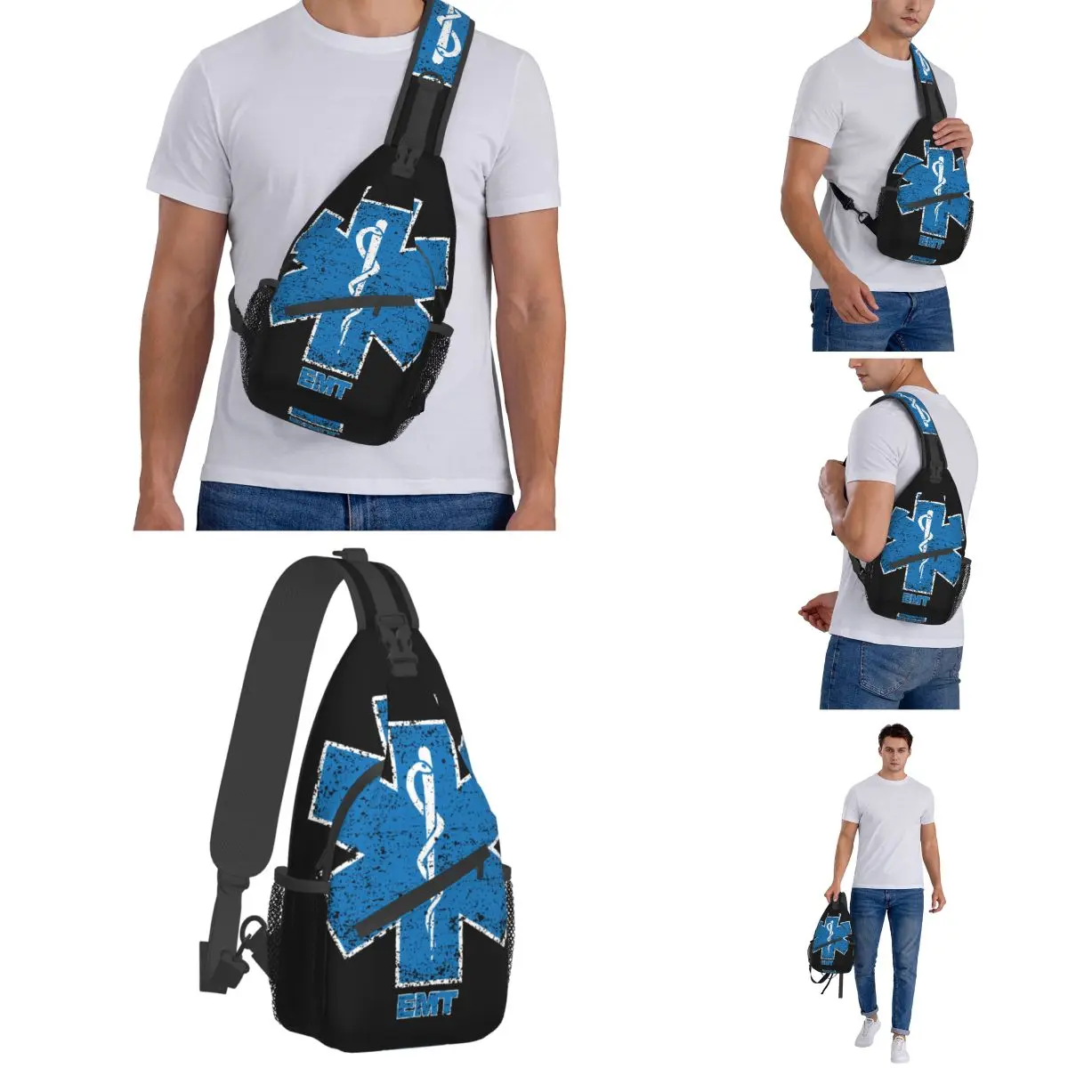 Emt Star Of Life-bandolera pequeña para el pecho, mochila de hombro para viaje, senderismo, mochilas de día, paramédico, médico, ambulancia, paquete de moda