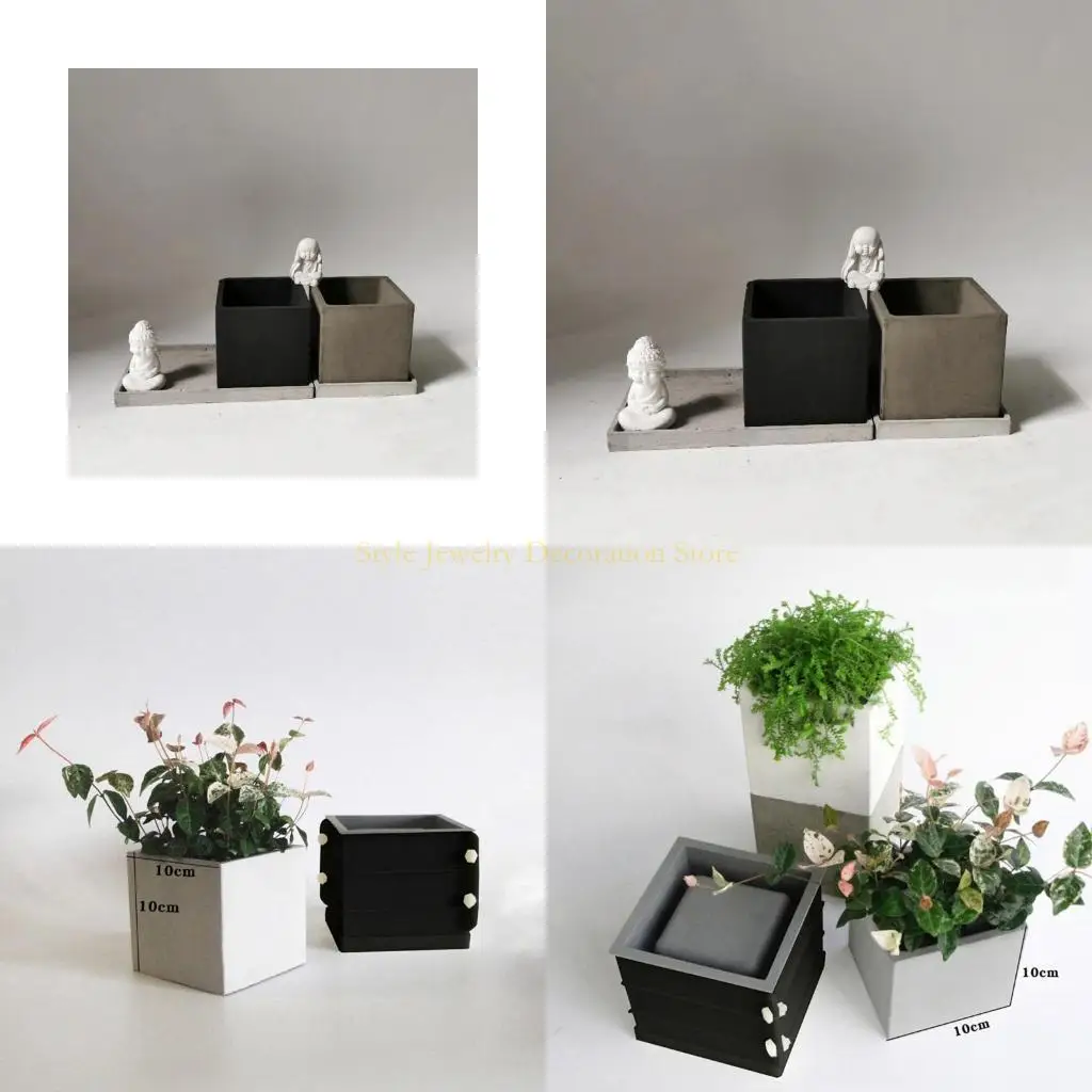 

D46E DIY Flower Pot Silicone Mould Concrete Clay Mold Craft Graden Decor Craft