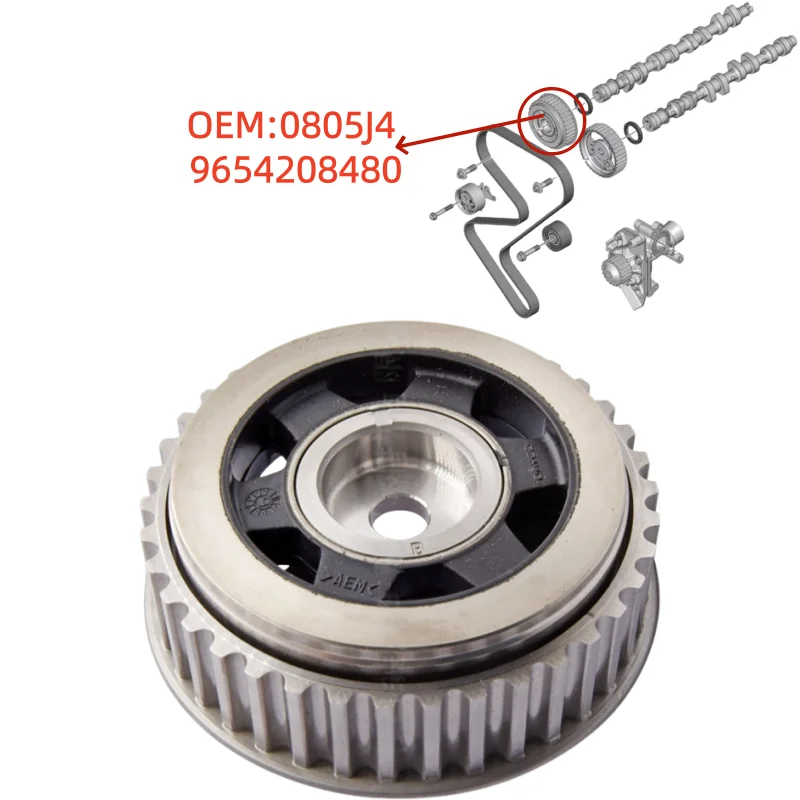 Engrenage d'arbre à cames moteur 0805J4 9654208480 pour Peugeot 206 307 406 RESTYLING 407 607 806 807 EXPERT pour Citroën C5