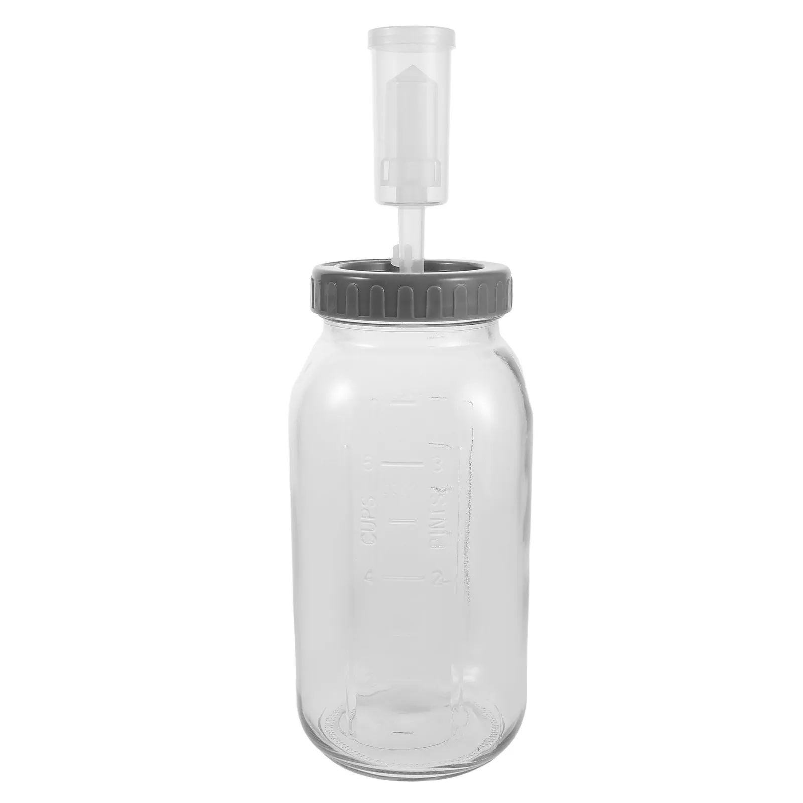 64Oz Jar Fermentation Jar Heat Resistant Glass Wide Mouth Fermentation Container Airlock for Sauerkraut Pickling Bread