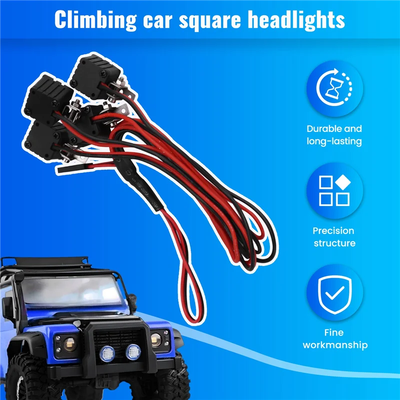 

A87IRC Car LED Lights Headlights Spotlight For TRX4 TRX6 Axial SCX10 Wraith 1/10 RC Crawler Car Parts
