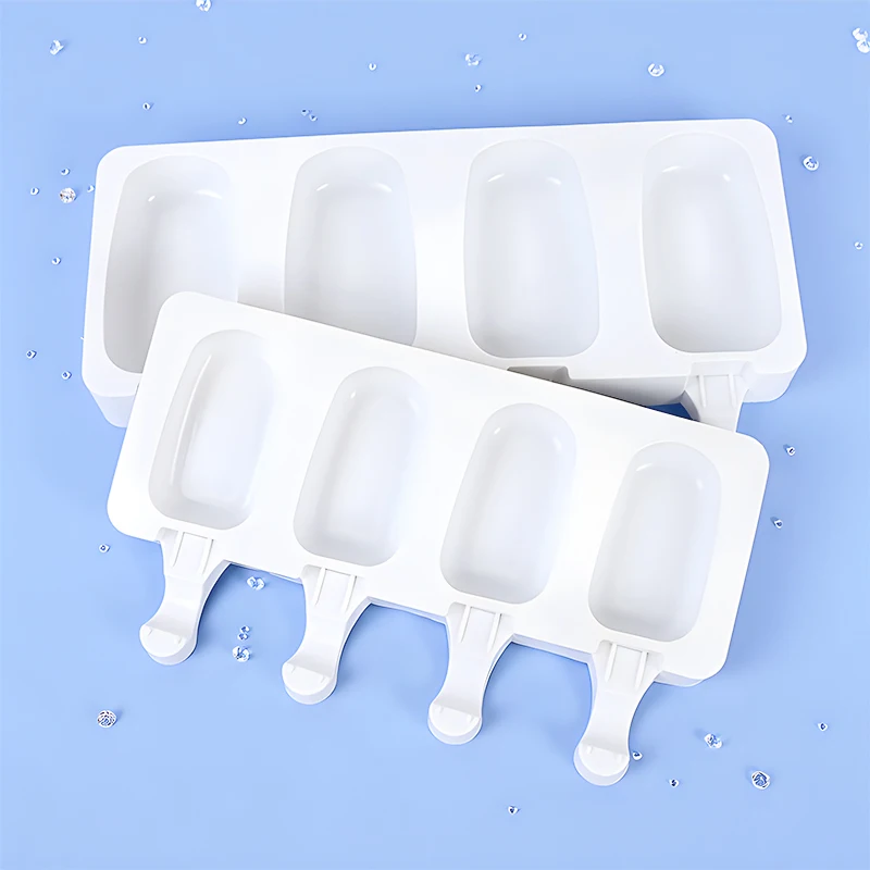 4 Hole Silicone Ice Cream Mold Magnum Silicone Mold Popsicle Mousse Dessert DIY Homemade Ice Lolly Mold Kitchen Baking Accessory