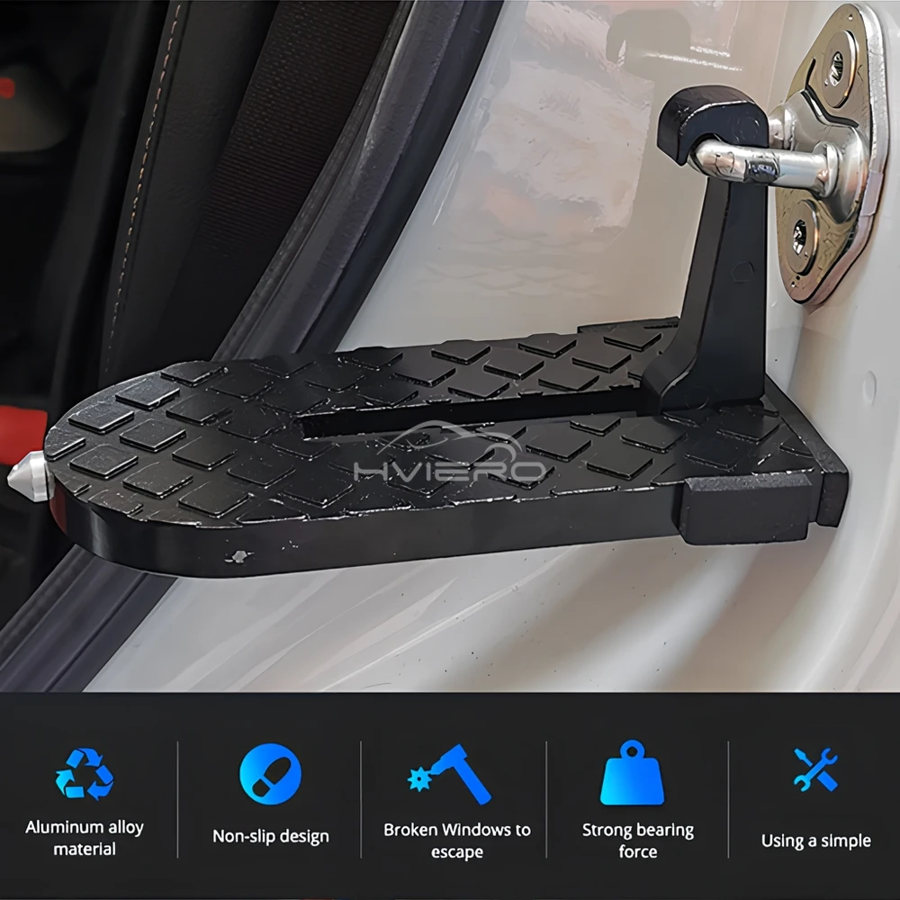 Auto Faltbare Auto Dach Rack Tür Schritt Multifunktions Latch Haken Fuß Pedal Aluminium Legierung Sicherheit Ständer Universal Zubehör – Detail 1
