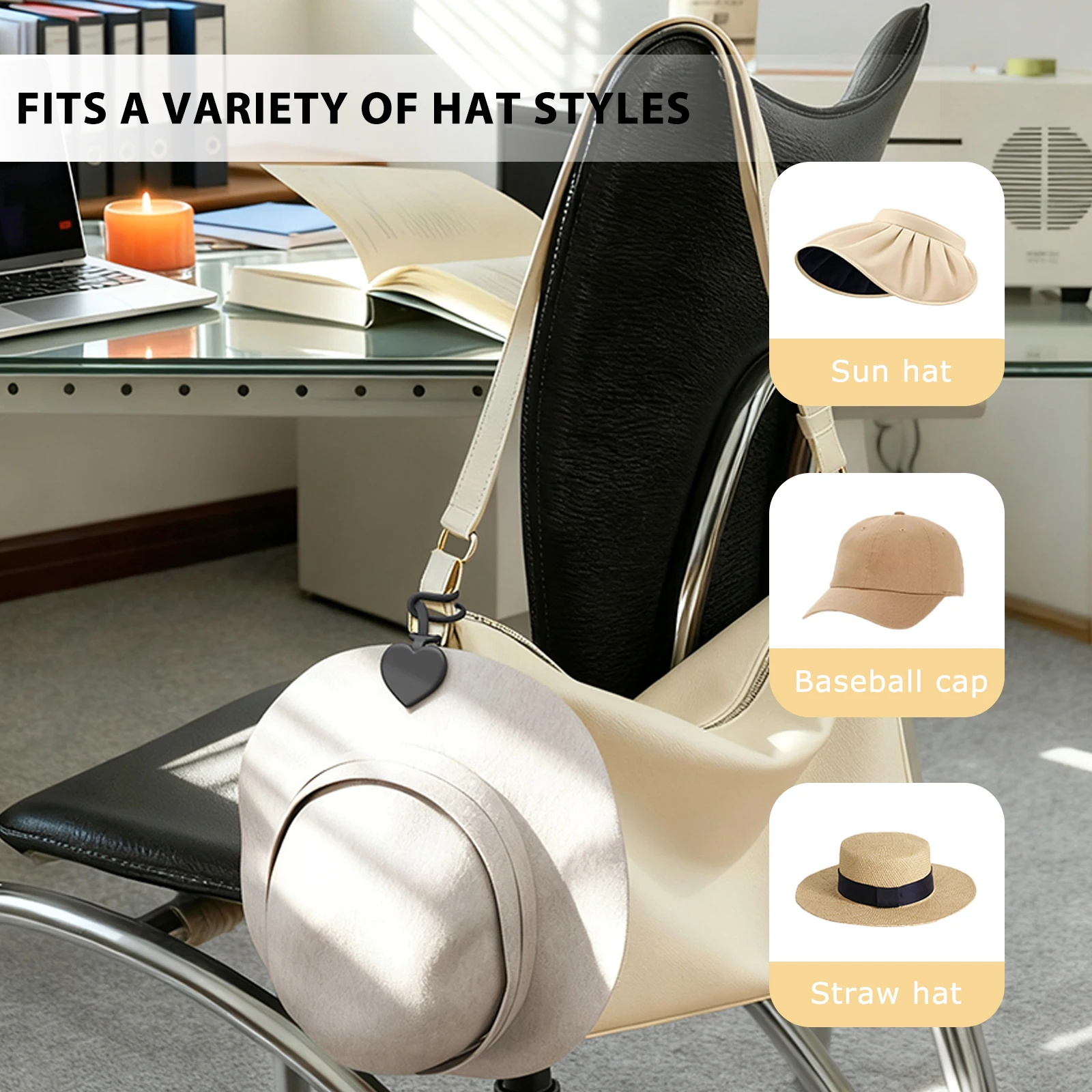 Securely Holds Hats in Place,Silicone Magnetic Hat Clip, Magnet Hat Clips Suitable for Travel Hat, Beach Hat, Baseball Cap.