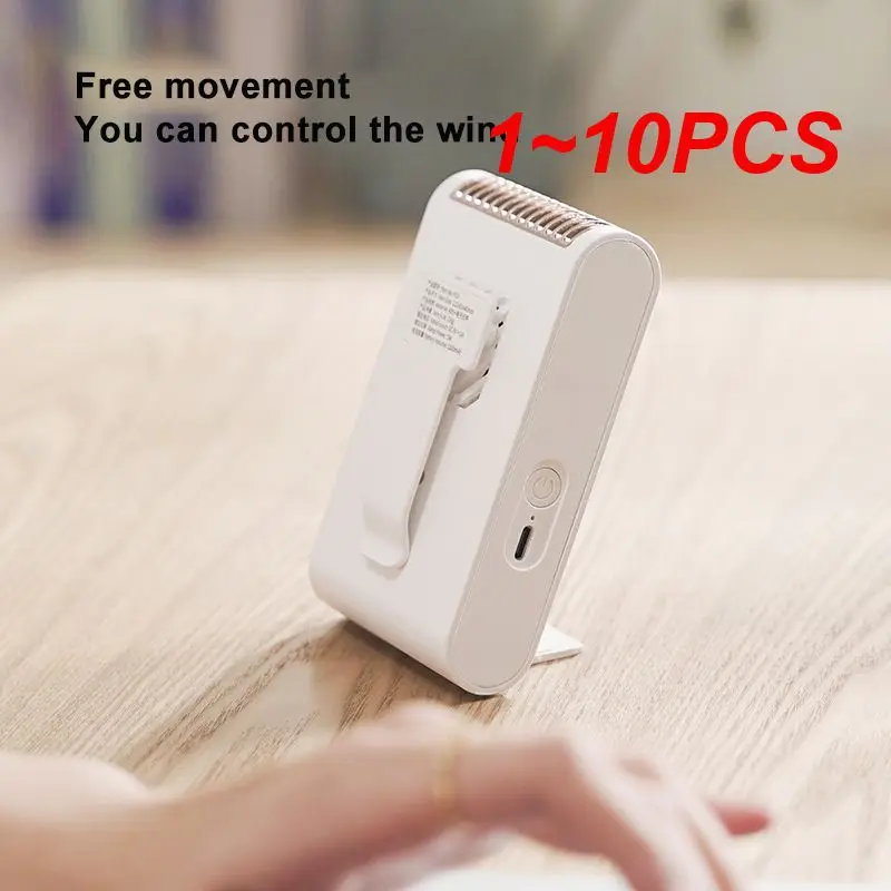 Ventilador de cintura USB pequeno portátil, ao ar livre, escalada, acampamento, pescoço, preguiçoso, 1200mAh, 1-10pcs