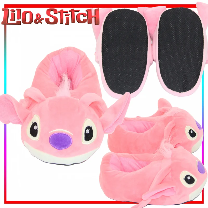 

Новые тапочки Lilo & Stitch, напольная обувь с полным покрытием, теплые и нескользящие товары в стиле аниме, праздничный подарок