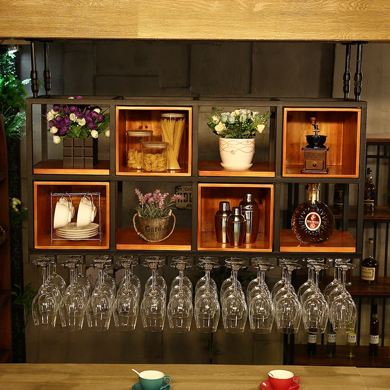 

European simple red wine glass holder hanging modern household goblet holder hanging upside down paint steel rack wine rack orna