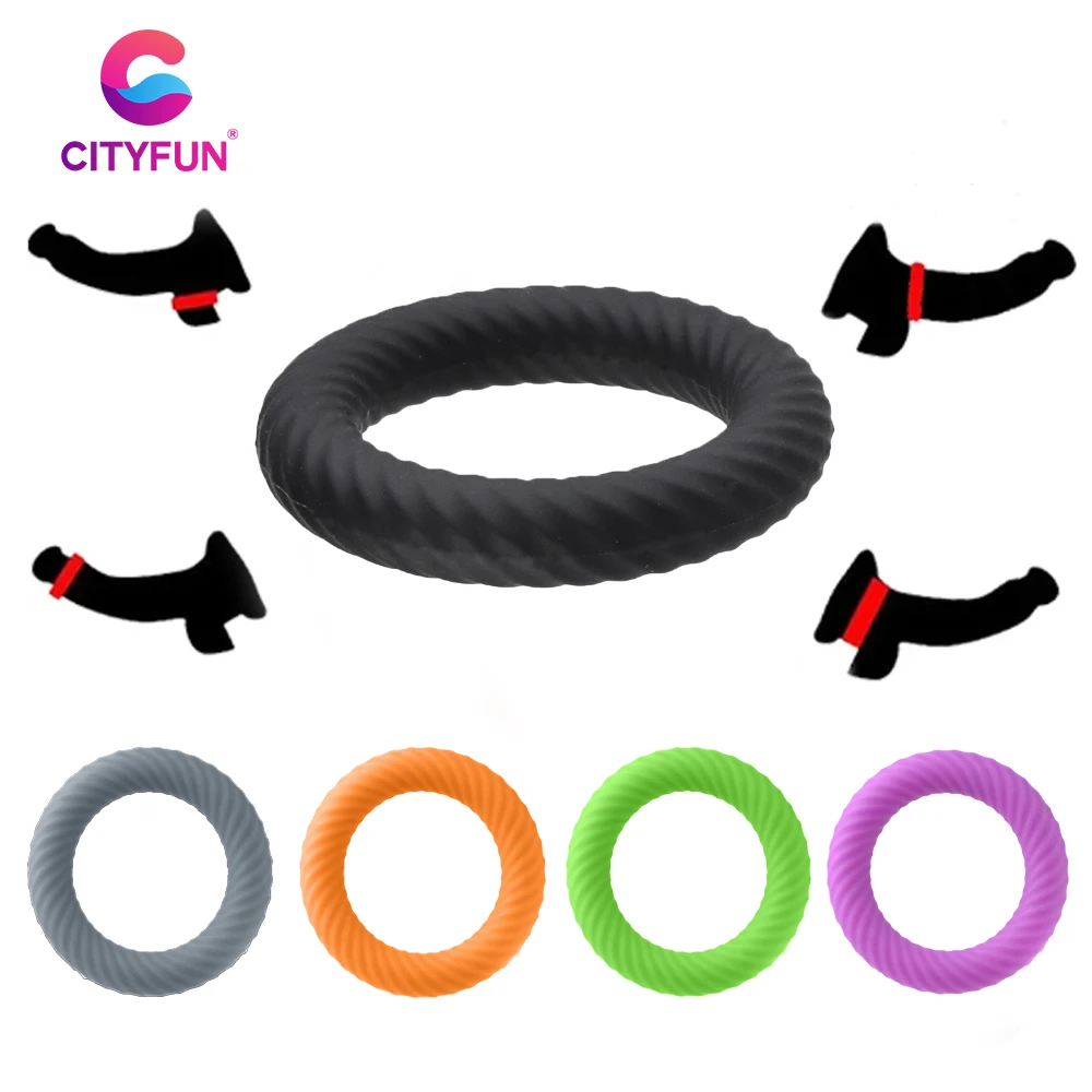 

CITYFUN 2PCS Cock Rings Soft Silicone Penis Scrotum Lock Ring Delay Ejaculation Male Multi Colors Sex Tooys For Man Adult Games