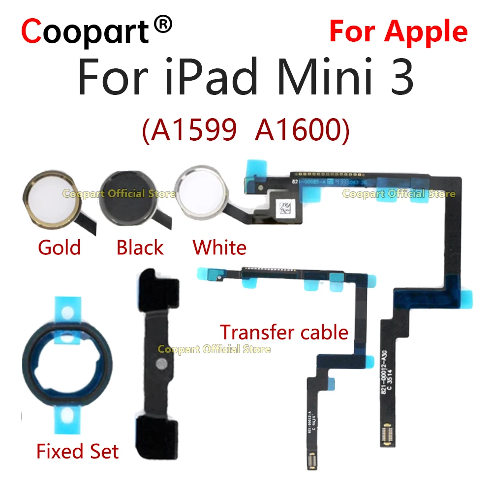 

Cooperart Touch ID, датчик подключения отпечатков пальцев, разъем сканера, гибкий кабель для iPad mini 3 A1599 A1600, кнопка возврата дома, ключ