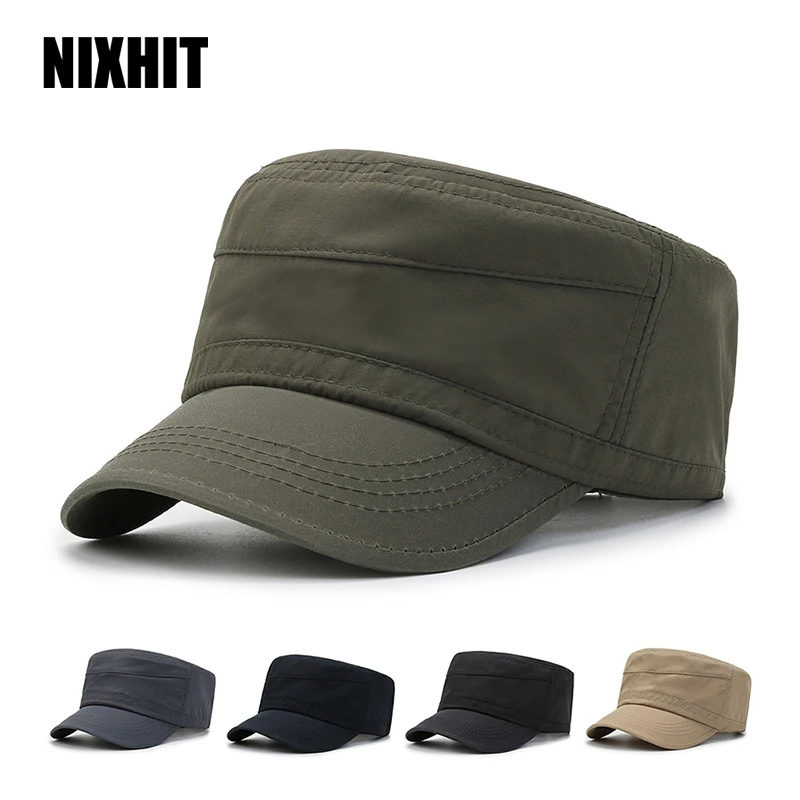 NIXHIT Outdoor Sports Thin Sunscreen Breathable Women Men\'s Baseball Cap Travel Fishing Hiking Climbing Flat Military Hat A265