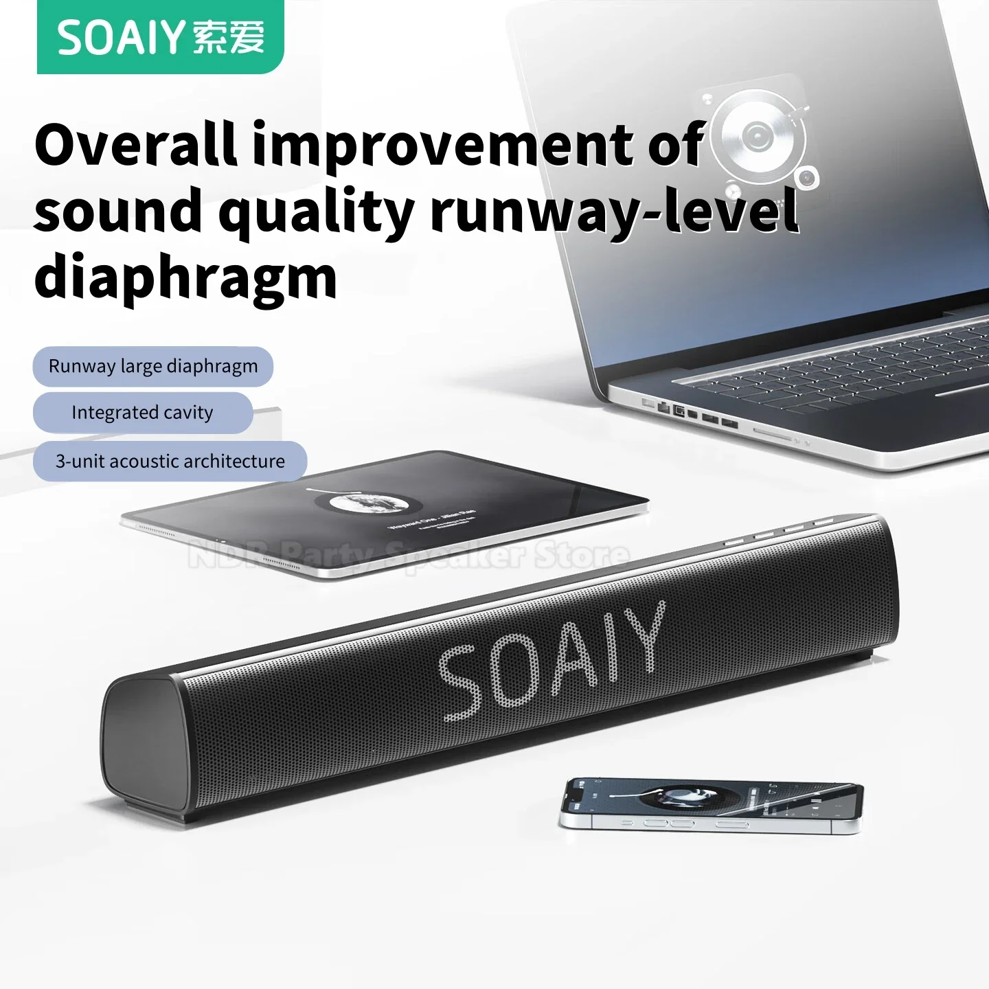 SOAIY Audio Computer Speakers Home Desktop Subwoofer Mini Portable Game USB Wired Esports Sound Compatible with Bluetooth 5.4