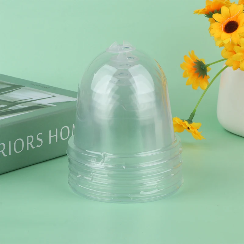 -5Pcs Plant Nursery Pot Transparent Plastic PET Seed Stater Cups with Cover Humidity Dome Tray Transplanting Planter Containers - view 3