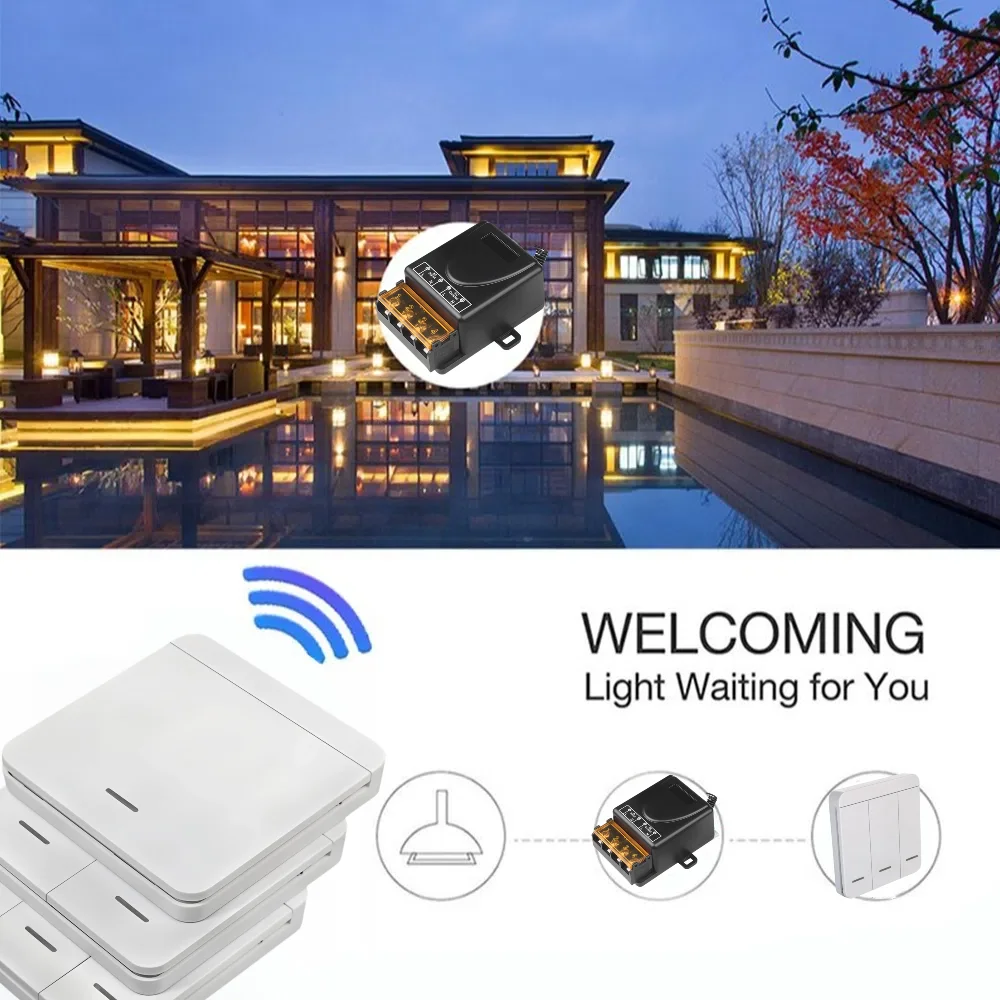 Беспроводной переключатель ВКЛ-ВЫКЛ RF 433 Модуль дистанционного управления Выключатель света 1/2/3 Gang Настенный переключатель 30A 110V 220V Для дома Спальня Светодиодный светильник