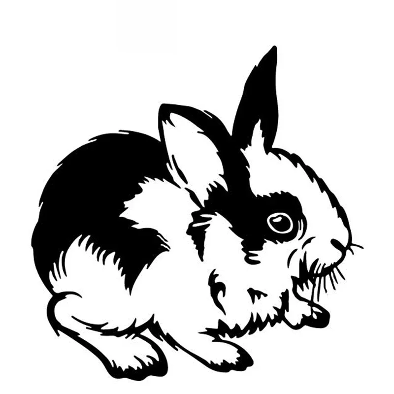 

Car Sticker Cute Rabbit Decorative Pattern Car Sticker Car Trunk PVC Sticker Creative Waterproof Sunscreen Black/white,17cm*17cm