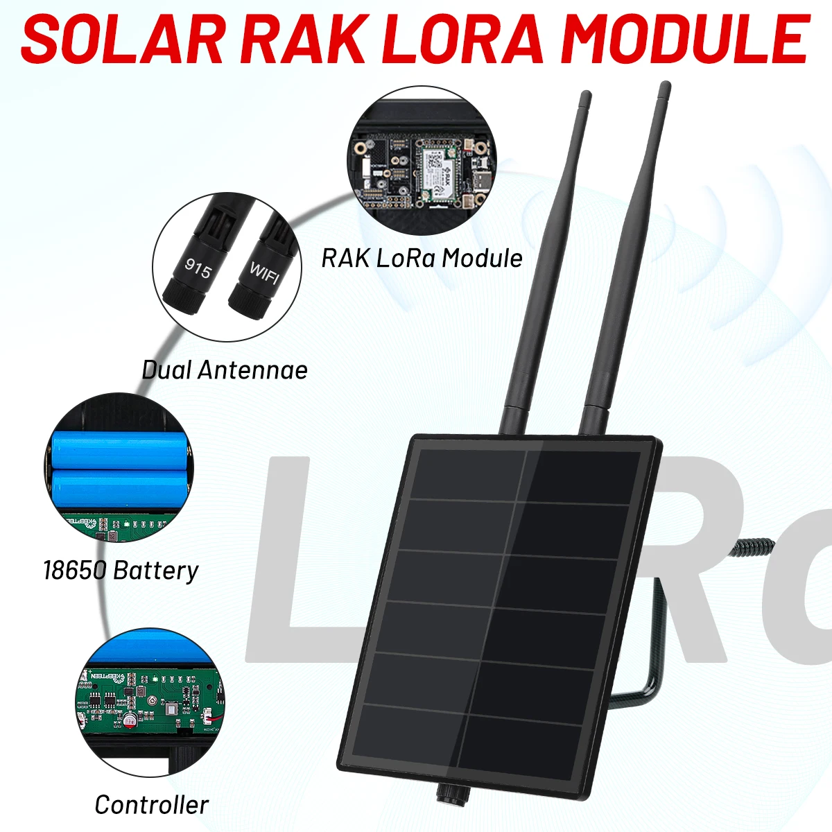 Mesh Repeater Knooppunt Wisblock Rak19007 Rak19003 Rak4630 Module 915 mhz 868 mhz 2.4g Lange Afstand Solar Lora voor Iot Gateway
