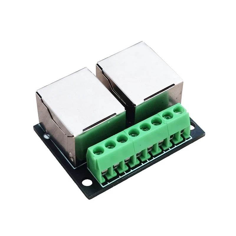 2PCS RJ45 Double female adapter board The RJ45 network adapter board turns the 3.5-pitch terminal to the 8P network adapter